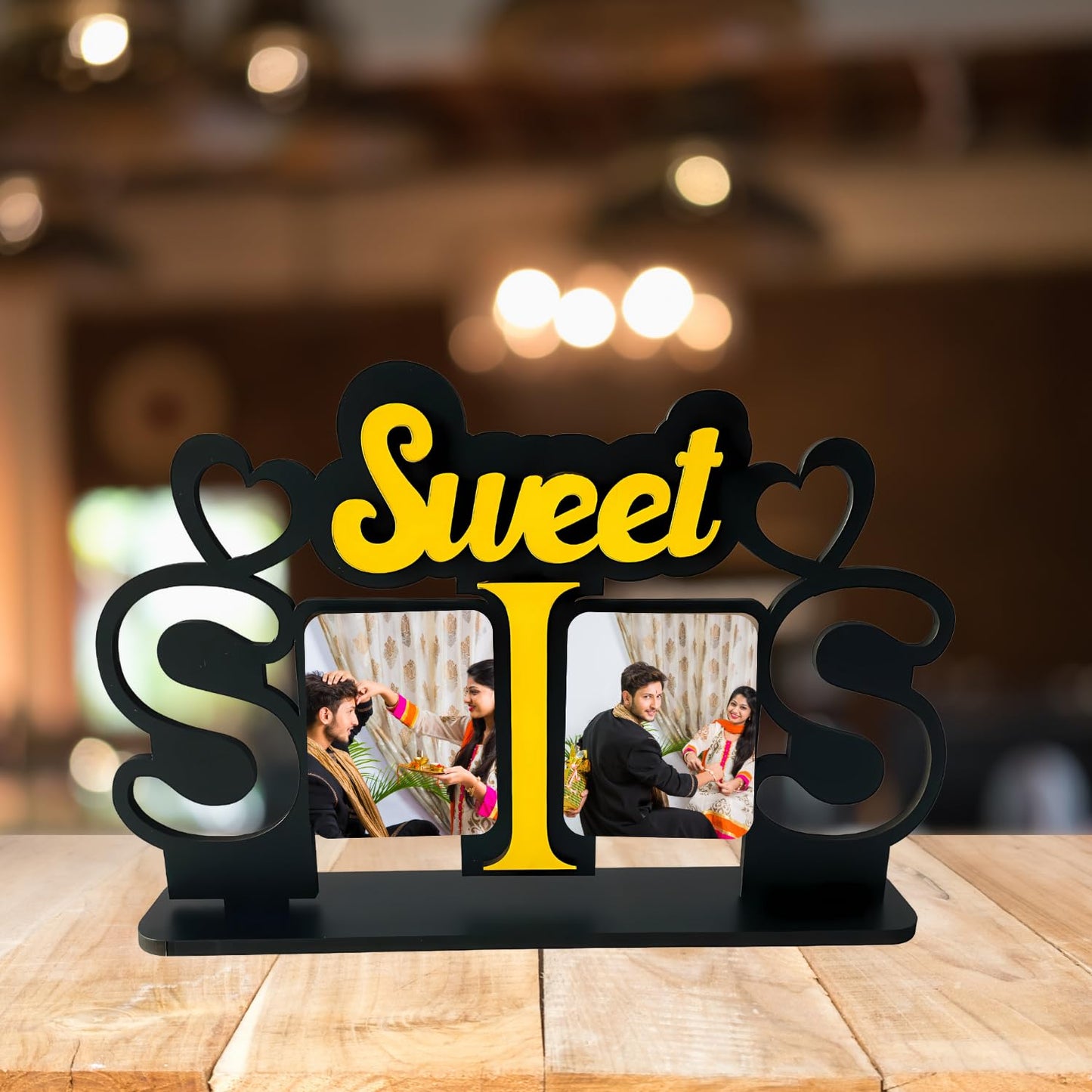 GiftShala Sweet Sis Personalised Wooden Table Top | Size 12*8 inch