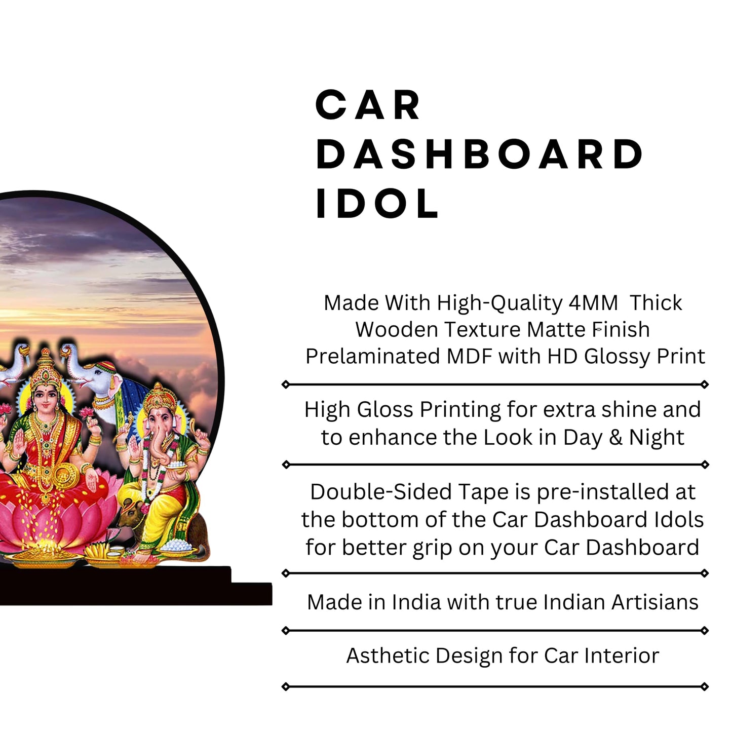 GiftShala Lakshmi Ganesh Saraswati Idol for Car Dashboard | Size 5 inch (approx)