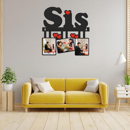 GiftShala Sis Customized Wooden Wall Mount Photo Frame | Size A4