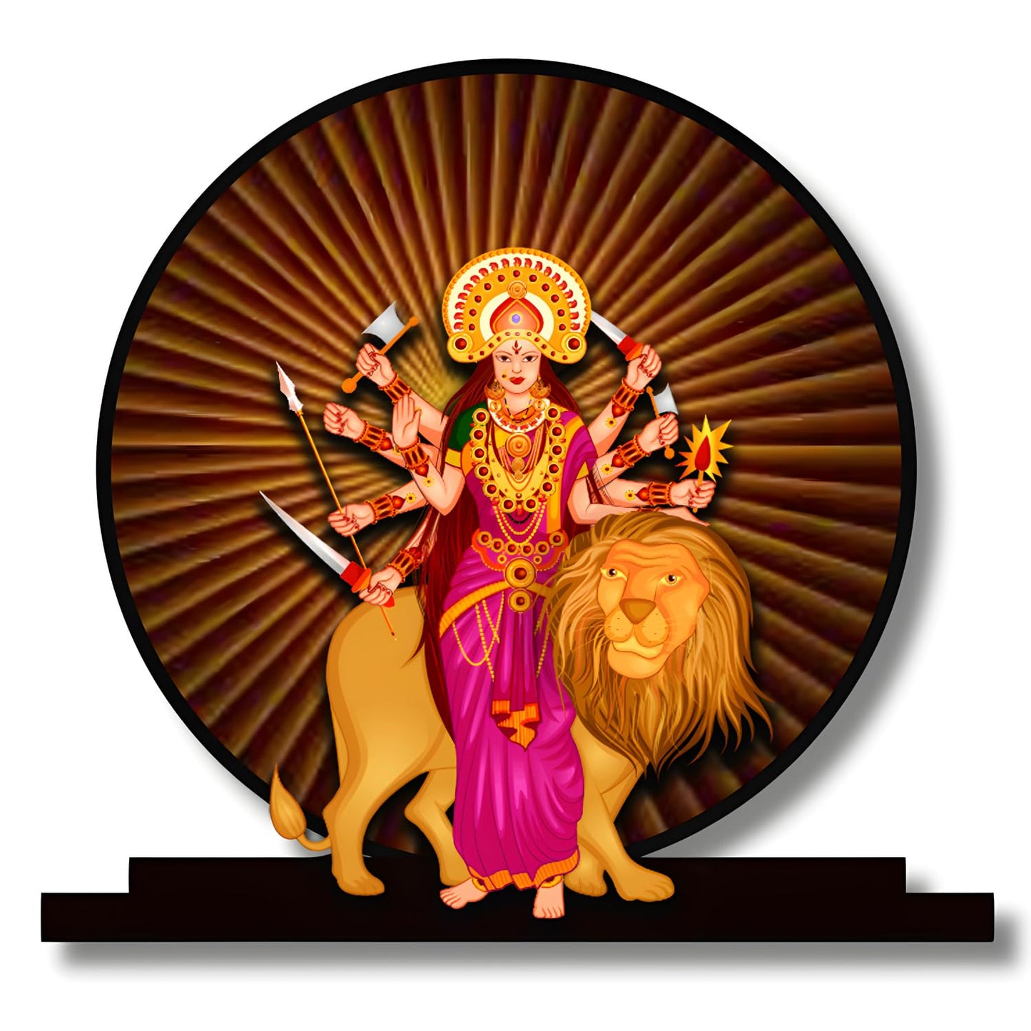 GiftShala Maa Durga Sherawali Mata Rani Idol for Car Dashboard | Size 5 inch (approx)