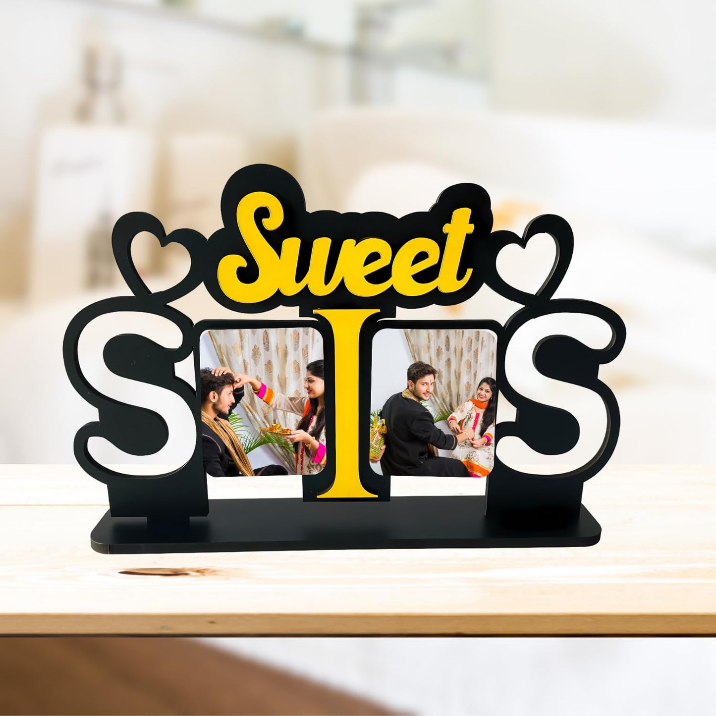 GiftShala Sweet Sis Personalised Wooden Table Top | Size 12*8 inch