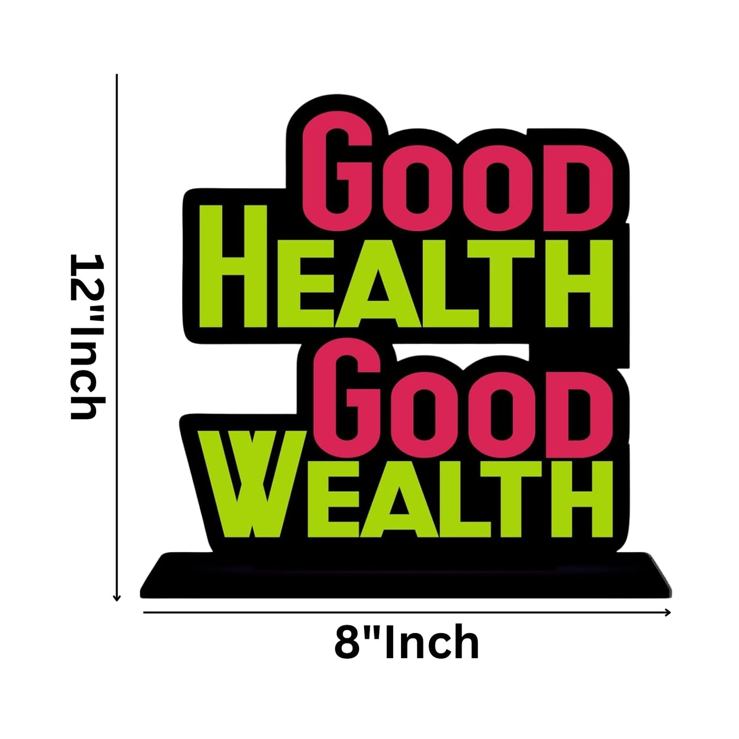 GiftShala Good Health Good Wealth Quote Figurine | Size 12*8 inch