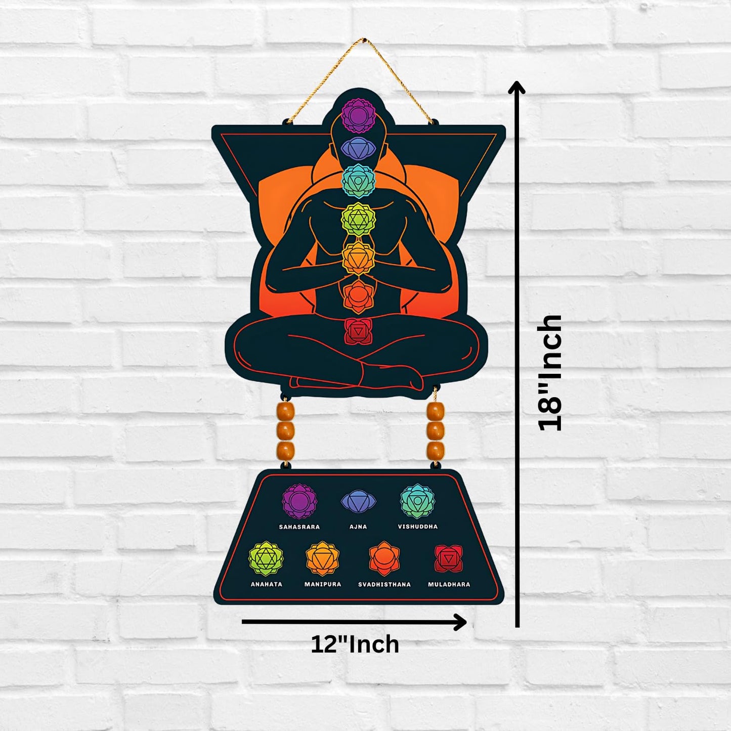 GiftShala Seven Chakras Wall Hanging | Size 12*18 inch