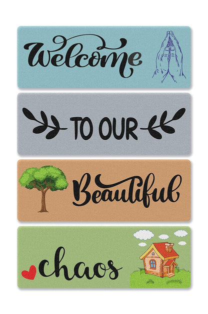 GiftShala Welcome To Family Personalised Wooden Wall Decor | Size 12*12 inch