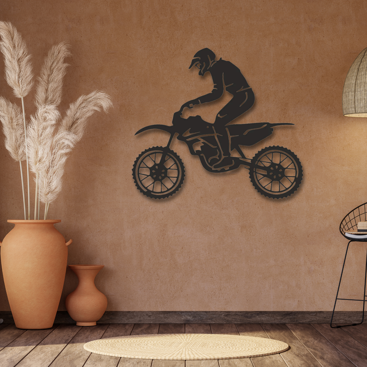 GiftShala Guy on Bike Wall Decor | Size 12*12 inch