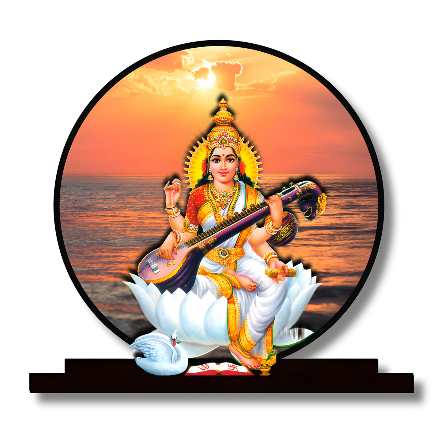 GiftShala Saraswati Maa Idol for Car Dashboard | Size 5 inch (approx)