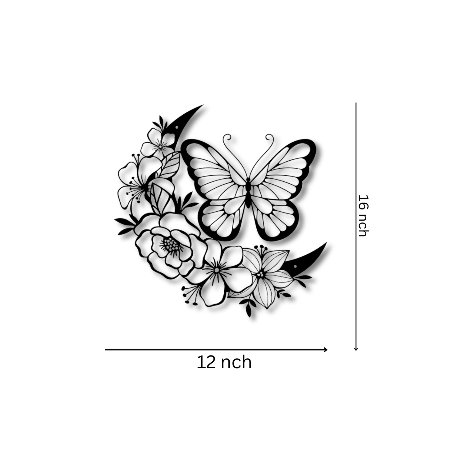 GiftShala Flowers & Butterfly Wall Decor | Size 12*12 inch