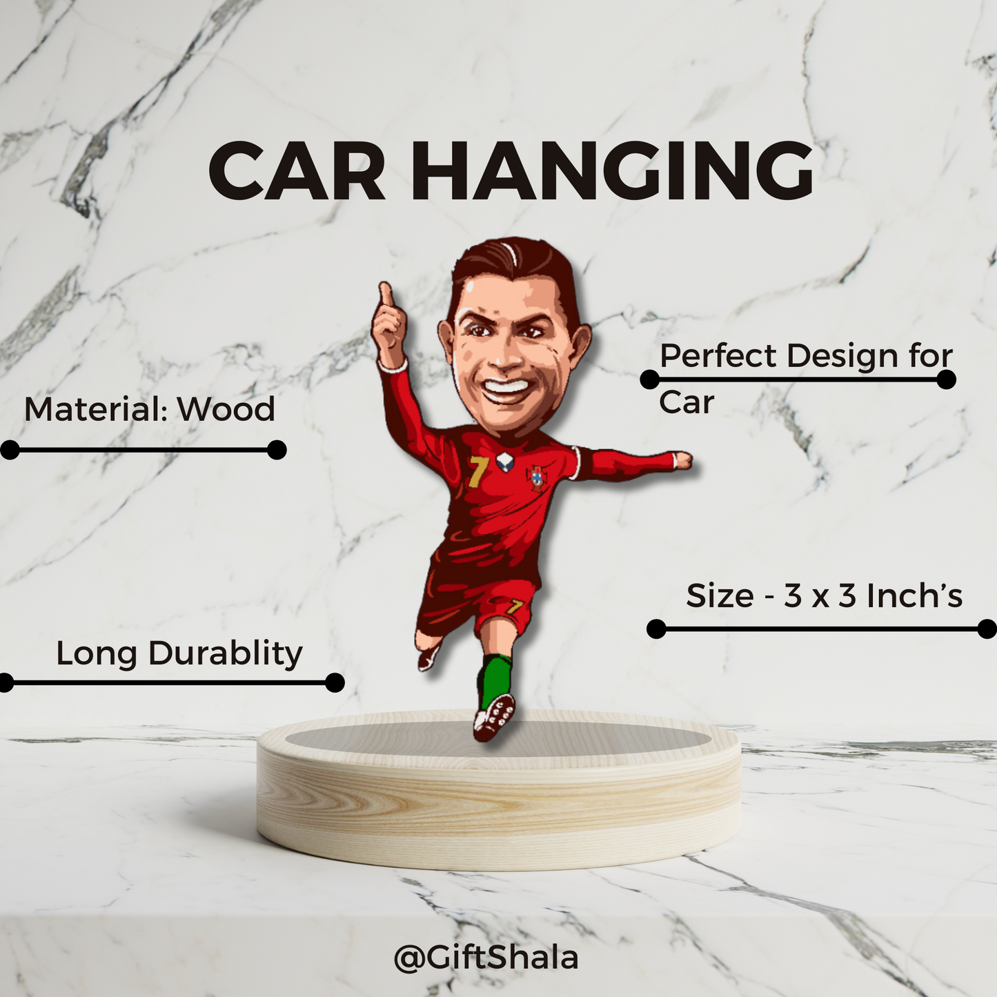 GiftShala Cristiano Ronaldo Car Hanging