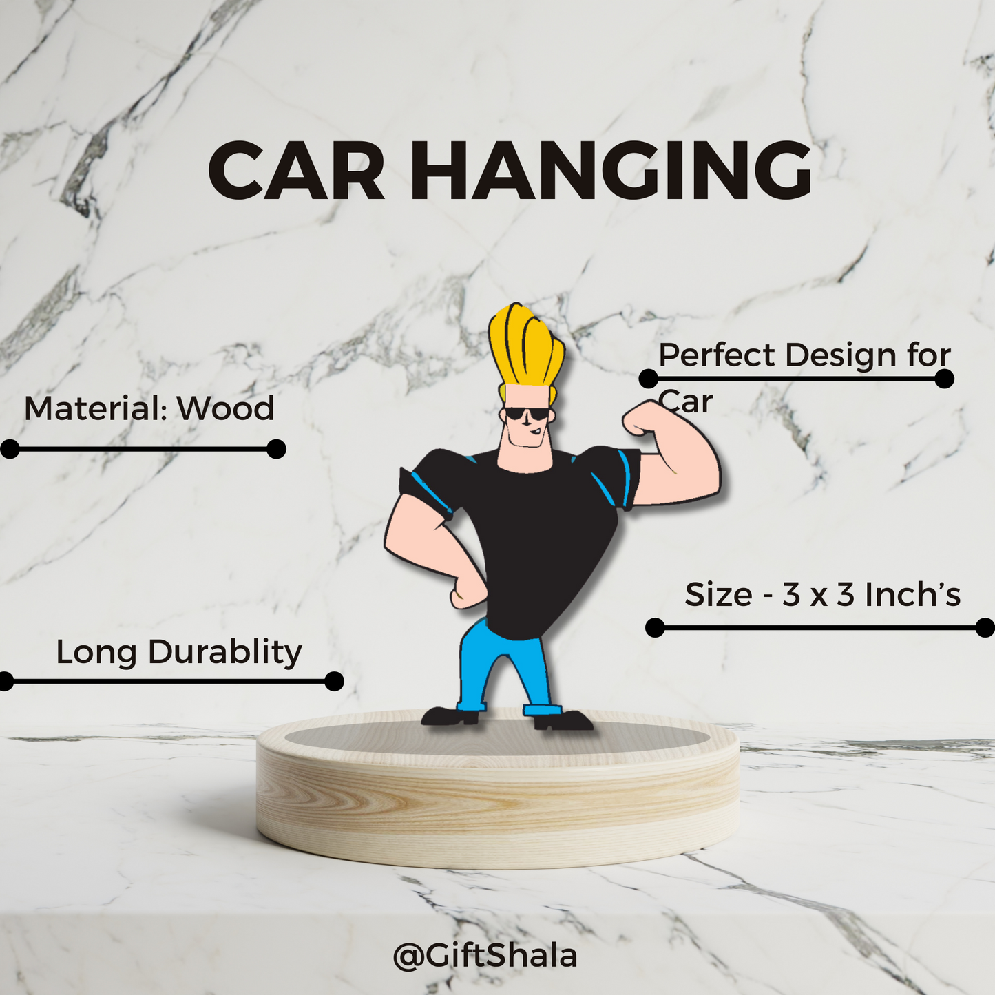 GiftShala Johnny Bravo Car Hanging