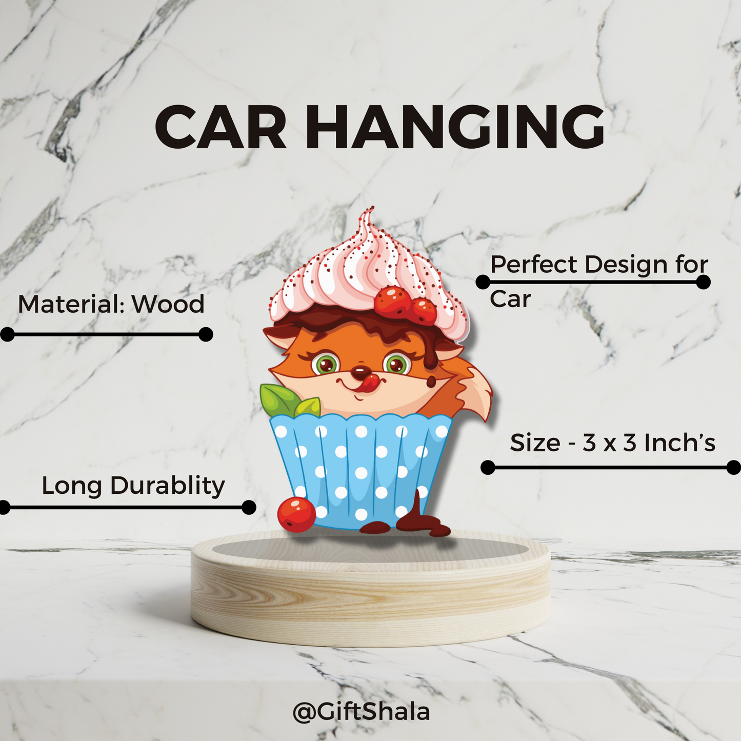 GiftShala Fancy Cupcake Car Hanging