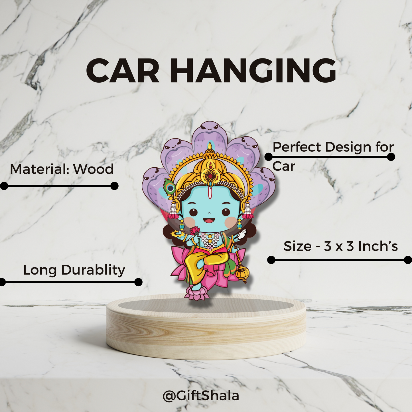 GiftShala Lord Vishnu Car Hanging