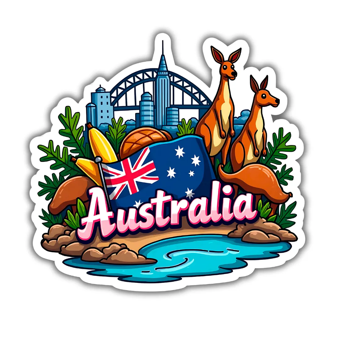 Australia Country Theme Souvenir Wooden Refrigerator Stylish Fridge Magnet