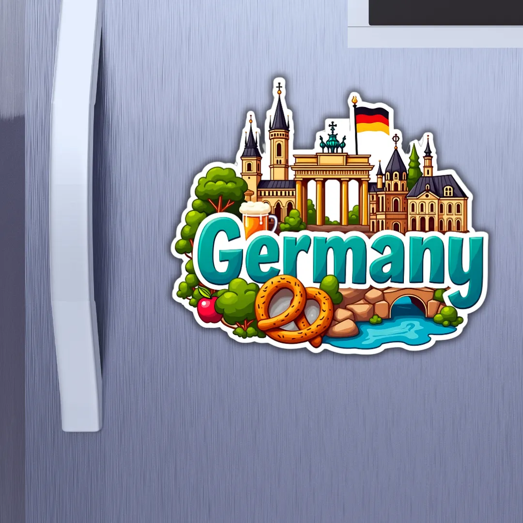 Germany Country Theme Souvenir Wooden Refrigerator Stylish Fridge Magnet Hover