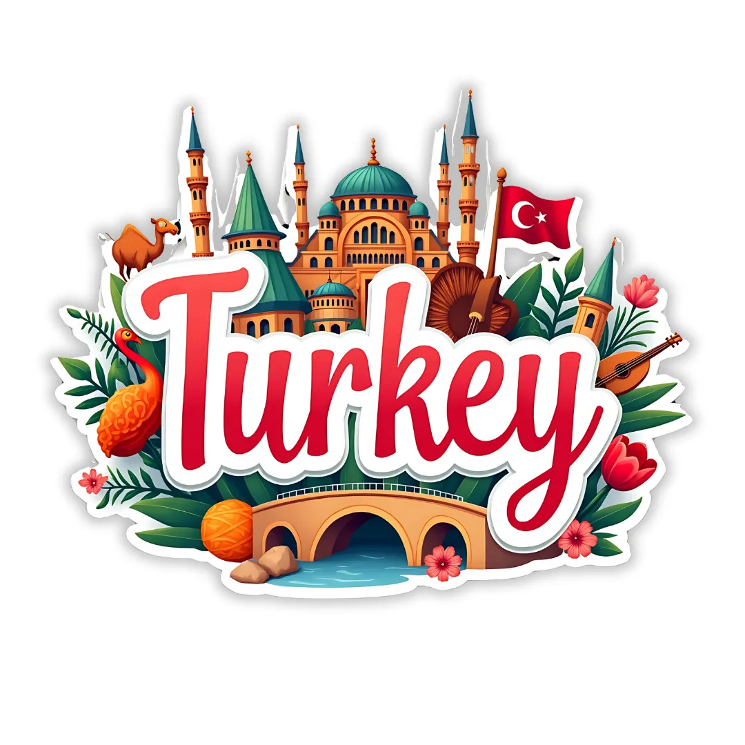 Turkey Country Theme Souvenir Wooden Refrigerator Stylish Fridge Magnet
