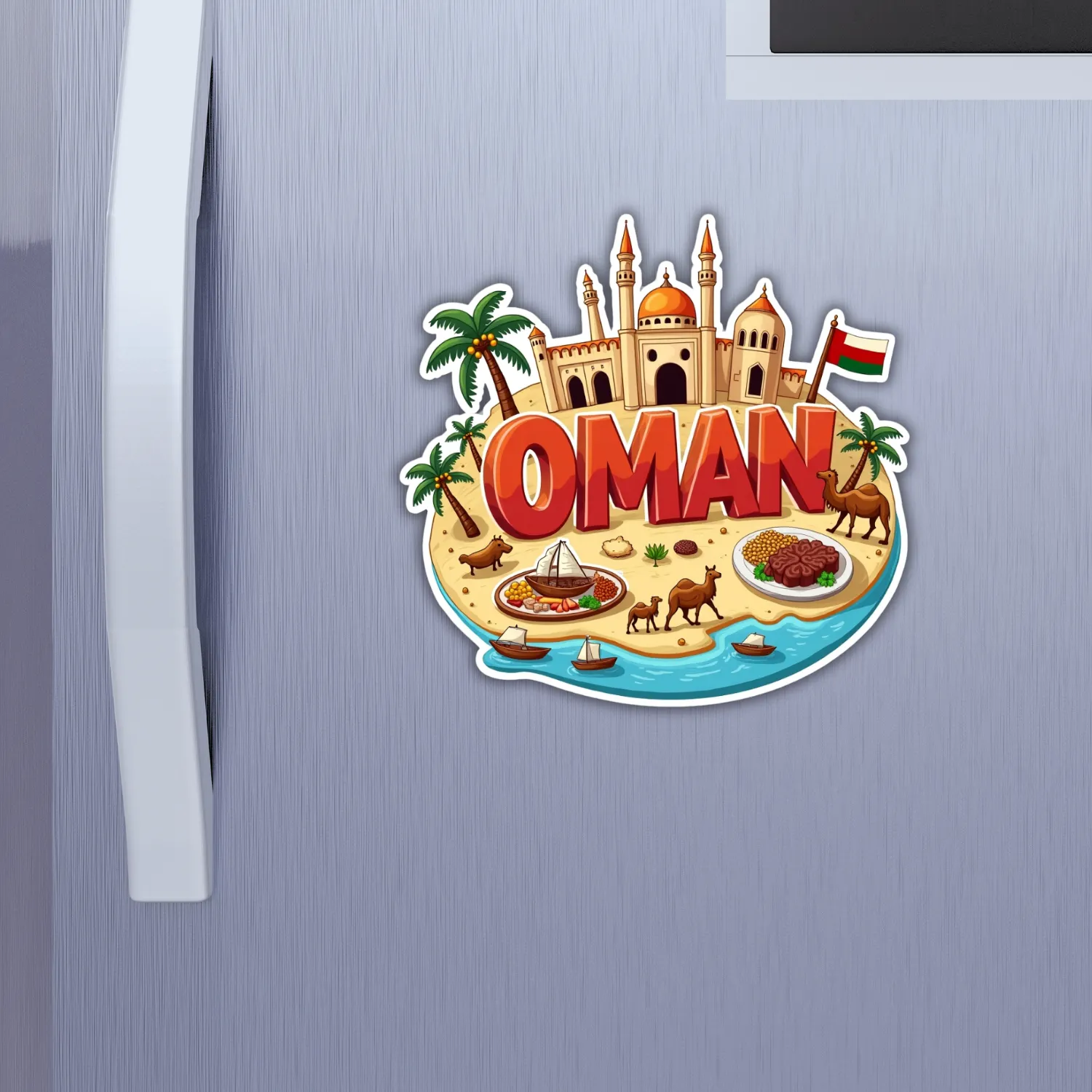 Oman Country Theme Souvenir Wooden Refrigerator Stylish Fridge Magnet Hover