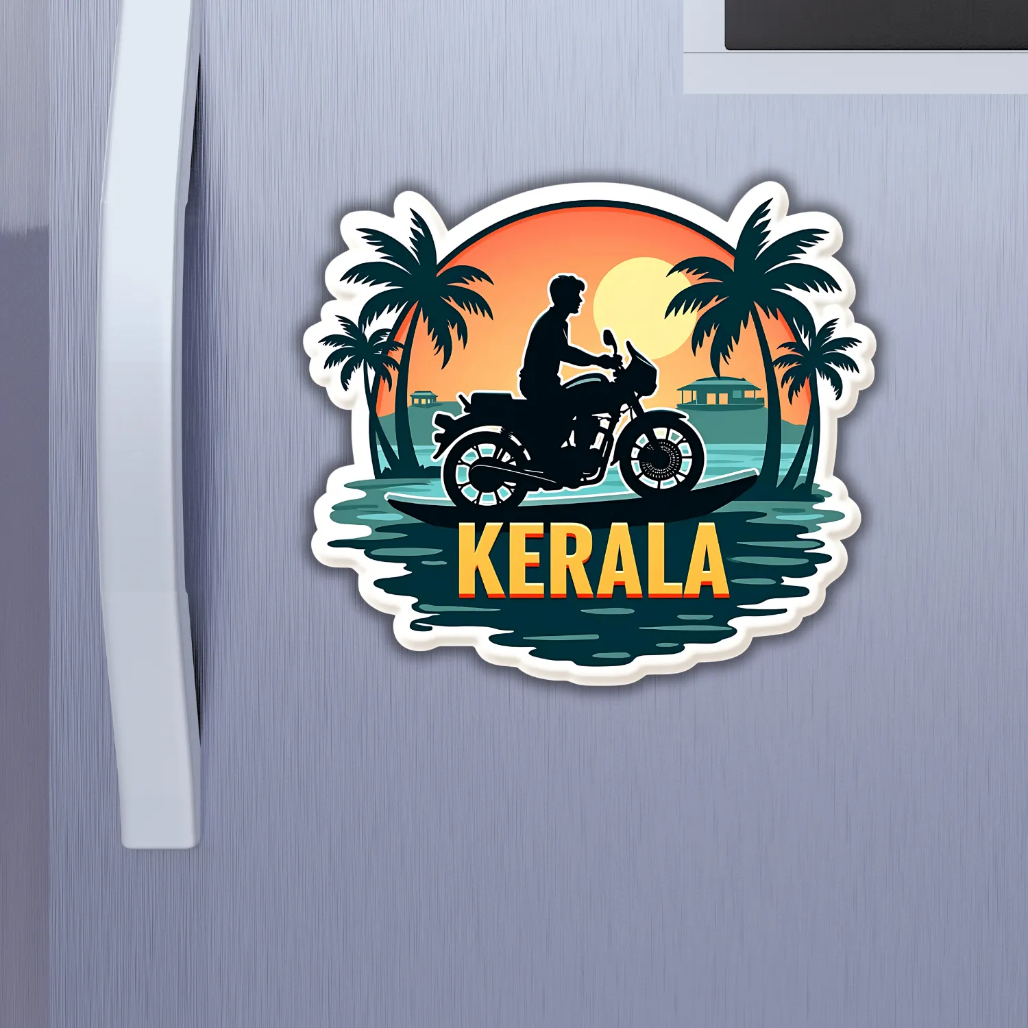 Kerala Indian State Theme Souvenir Wooden Refrigerator Stylish Fridge Magnet Hover