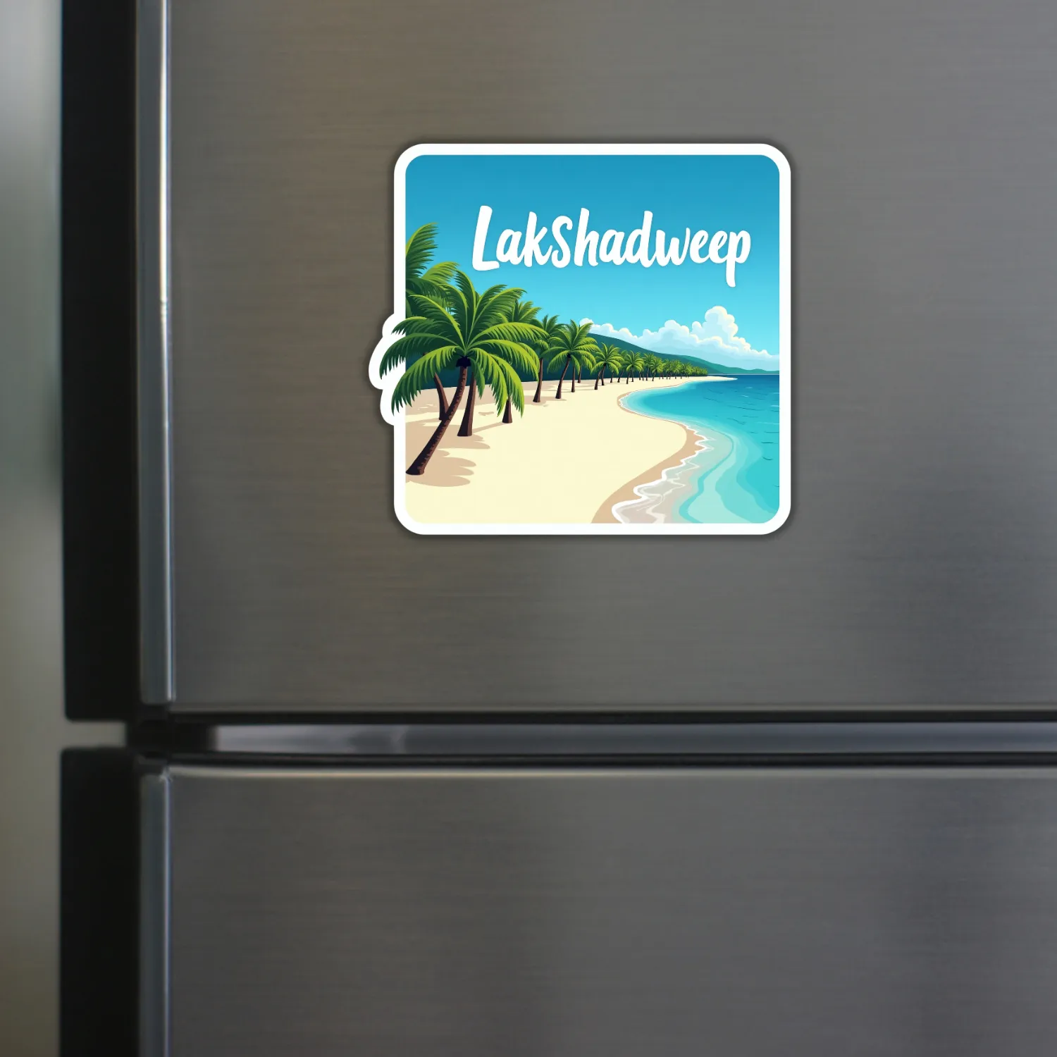 Lakshadweep Theme Souvenir Wooden Refrigerator Stylish Fridge Magnet Hover