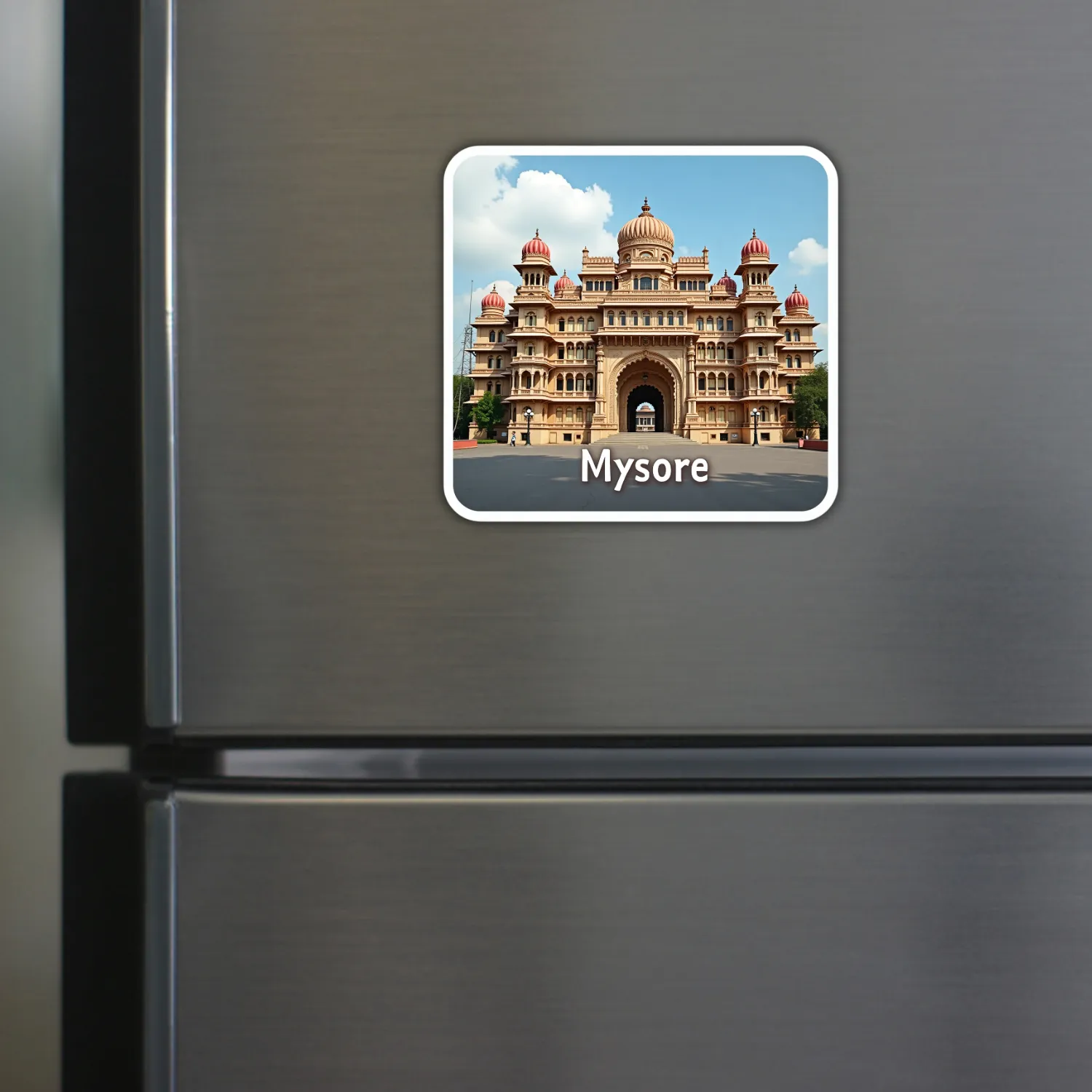 Mysore Theme Souvenir Wooden Refrigerator Stylish Fridge Magnet Hover