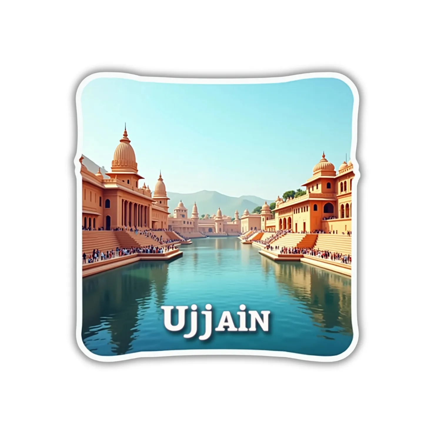 Ujjain Theme Souvenir Wooden Refrigerator Stylish Fridge Magnet