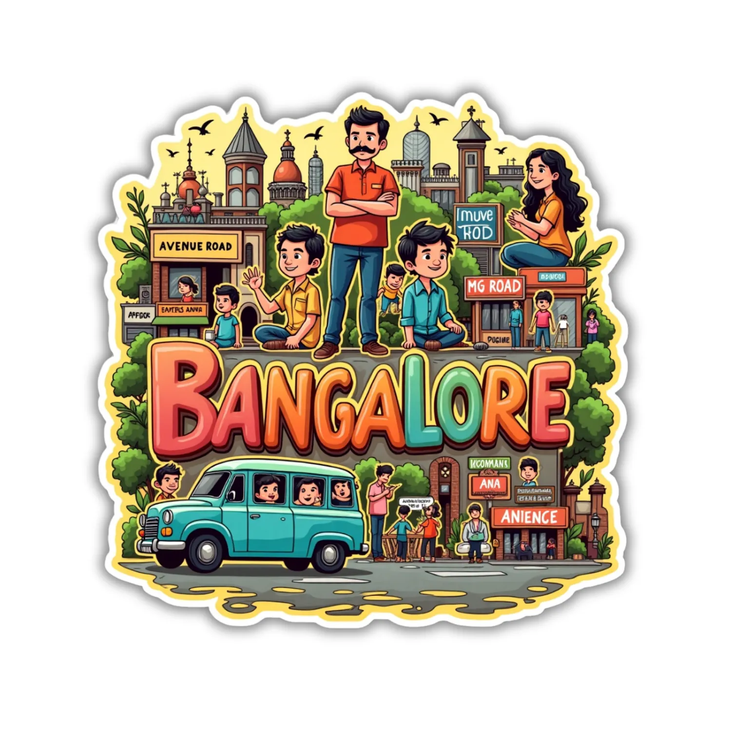 Bangalore City Theme Souvenir Wooden Refrigerator Stylish Fridge Magnet