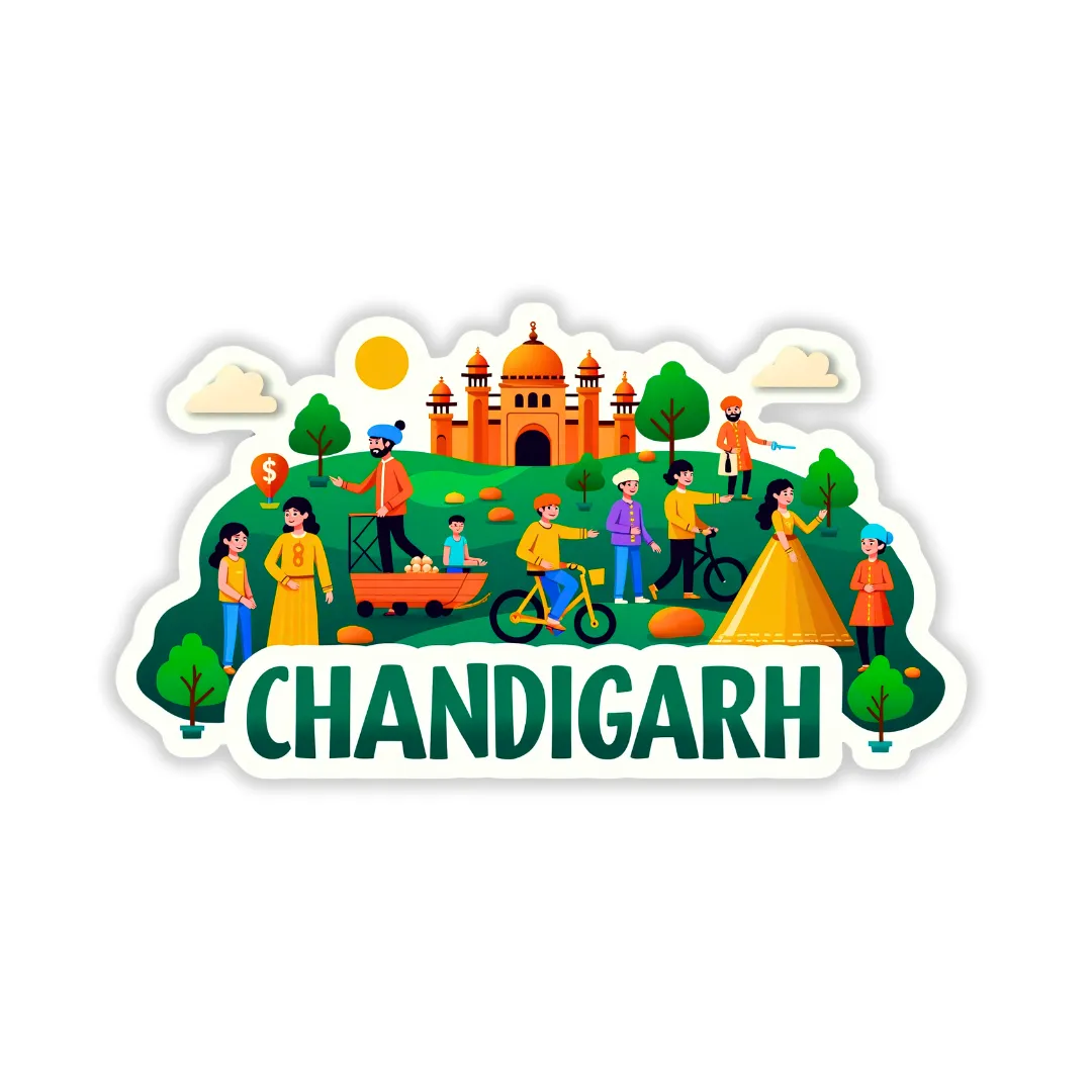 Chandigarh City Theme Souvenir Wooden Refrigerator Stylish Fridge Magnet