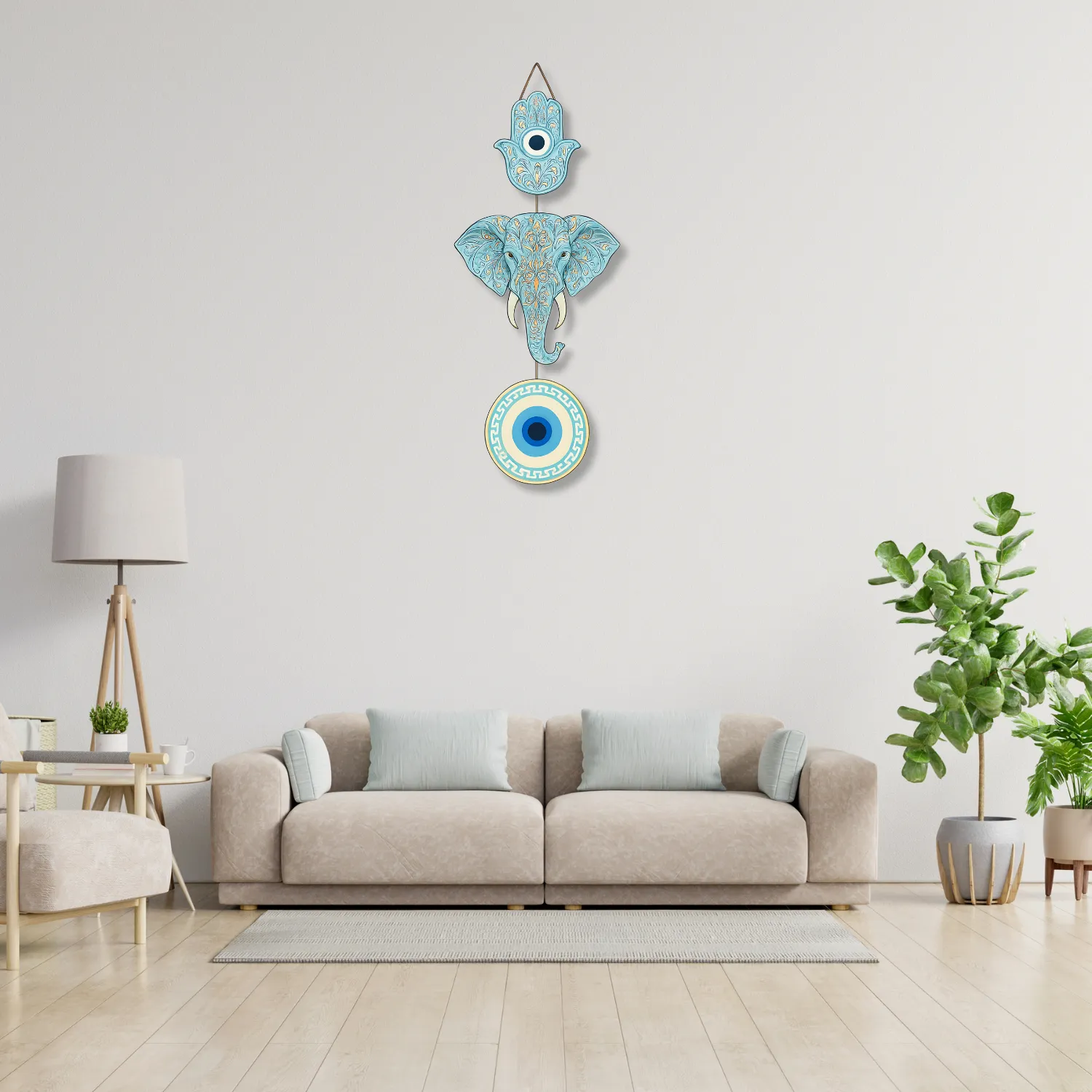 Elephant Wooden Wall Hanging for Home & Kitchen Decor Hover