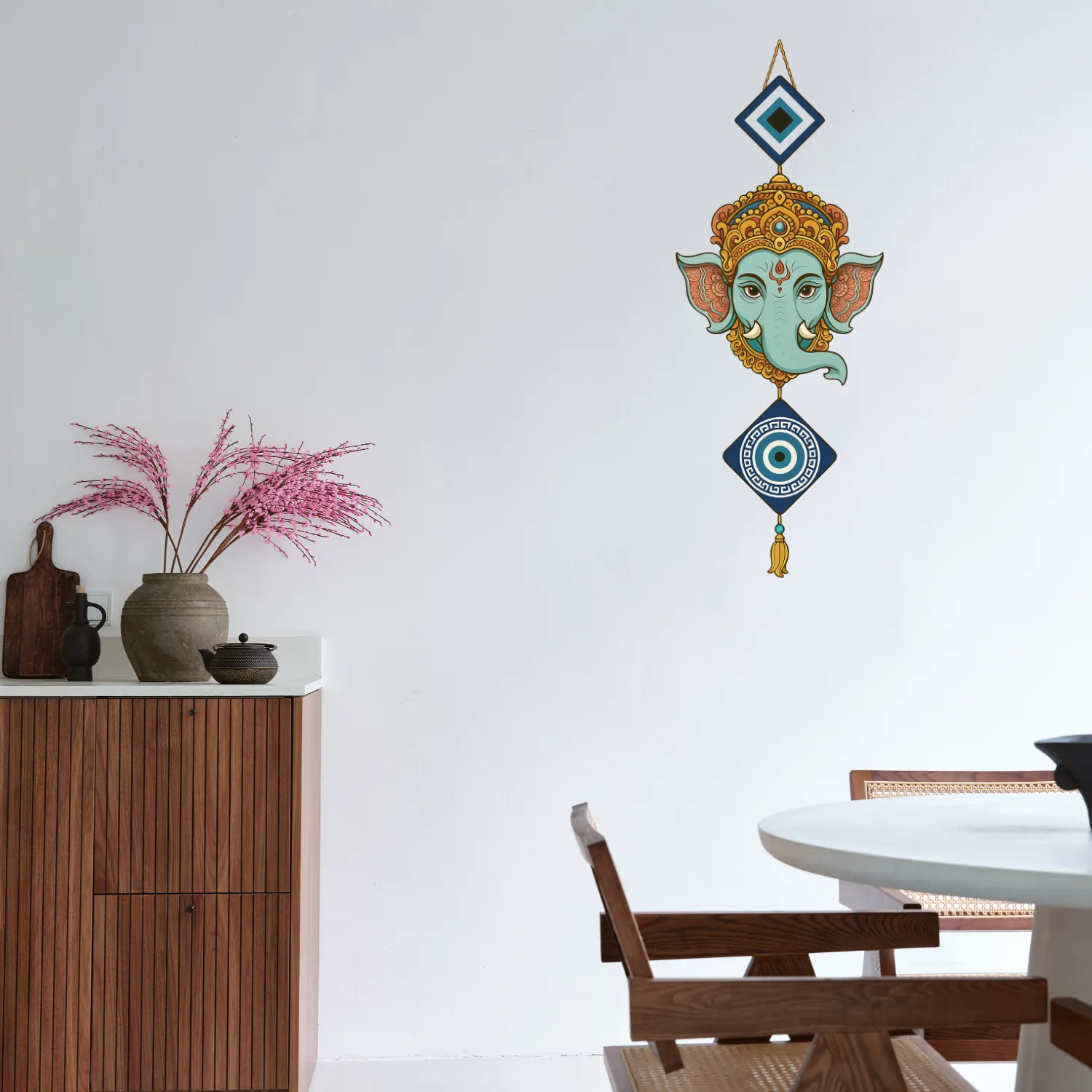 Ganesh Ji Attractive Design Wooden Wall Hanging for Home & Kitchen Decor Hover