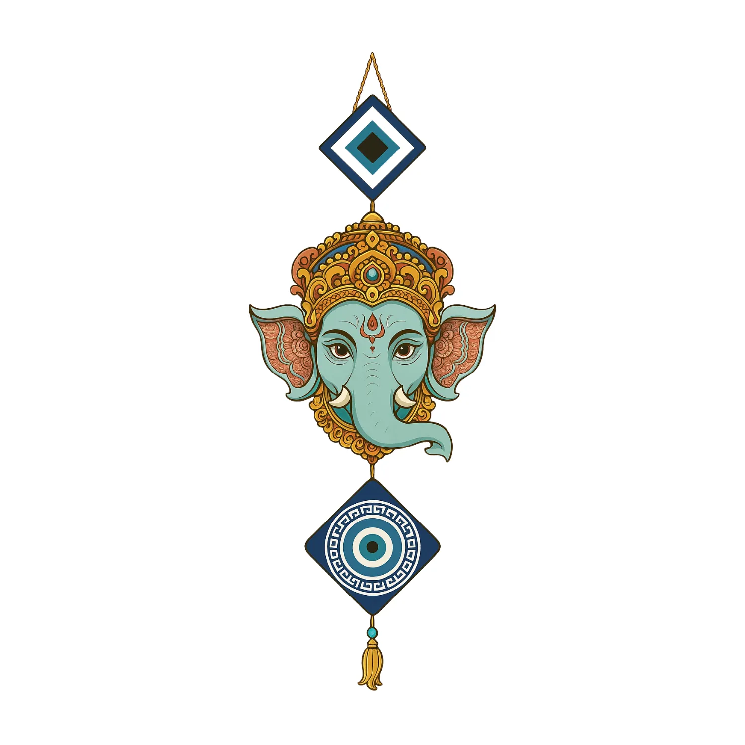 Ganesh Ji Attractive Design Wooden Wall Hanging for Home & Kitchen Decor