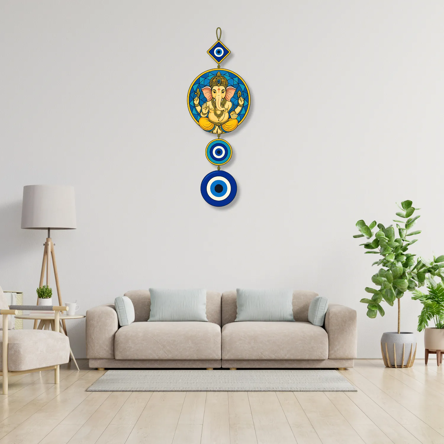 Lord Ganesha Attractive Design Wooden Wall Hanging for Home Kitchen Decor Hover