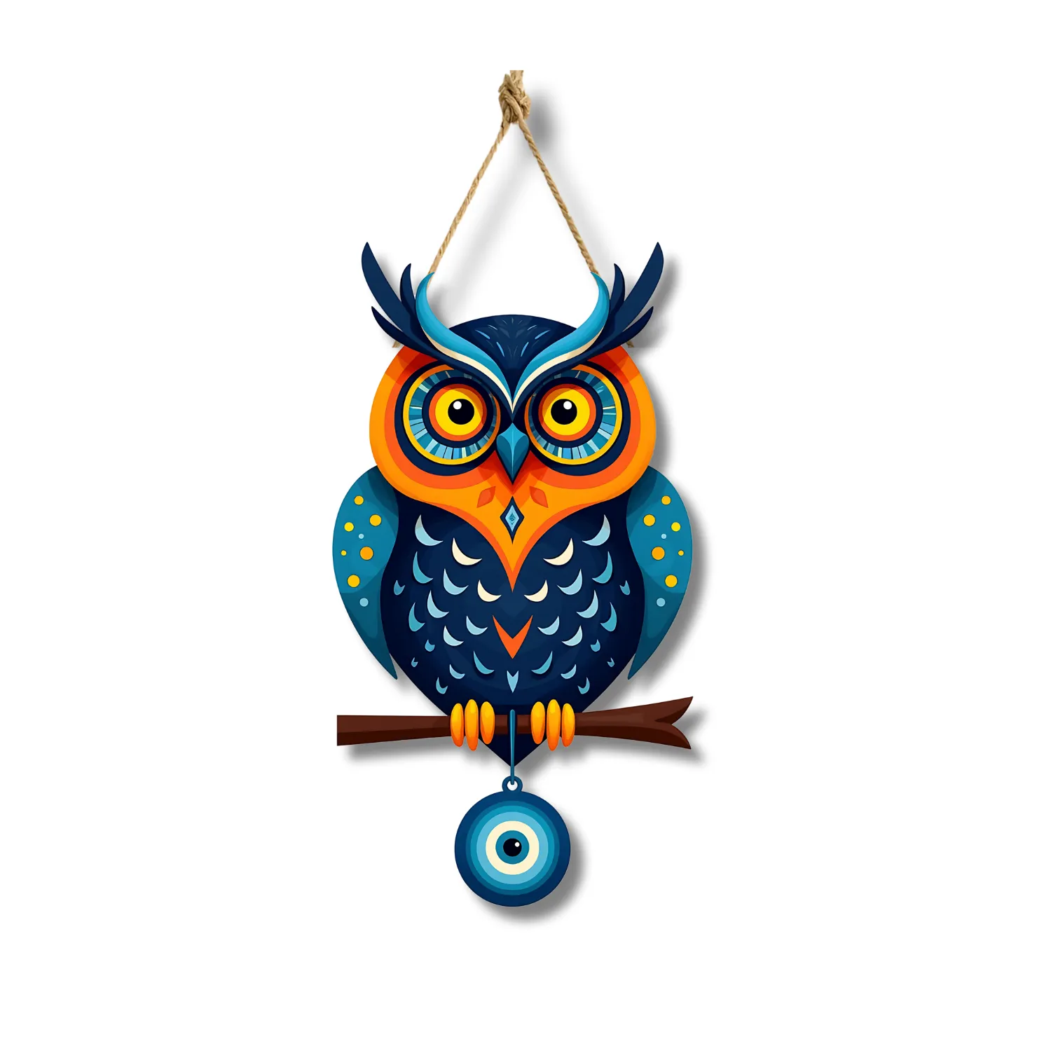 Owl Shape Wooden Wall Hanging For Home & Kitchen Decor