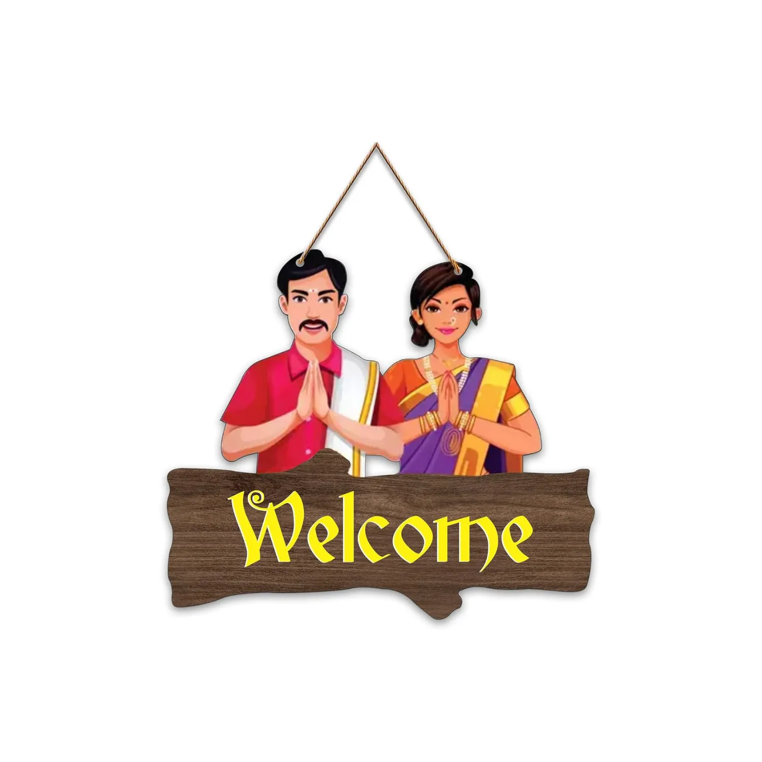 Welcome Sign Wooden Wall Hanger for Gateway