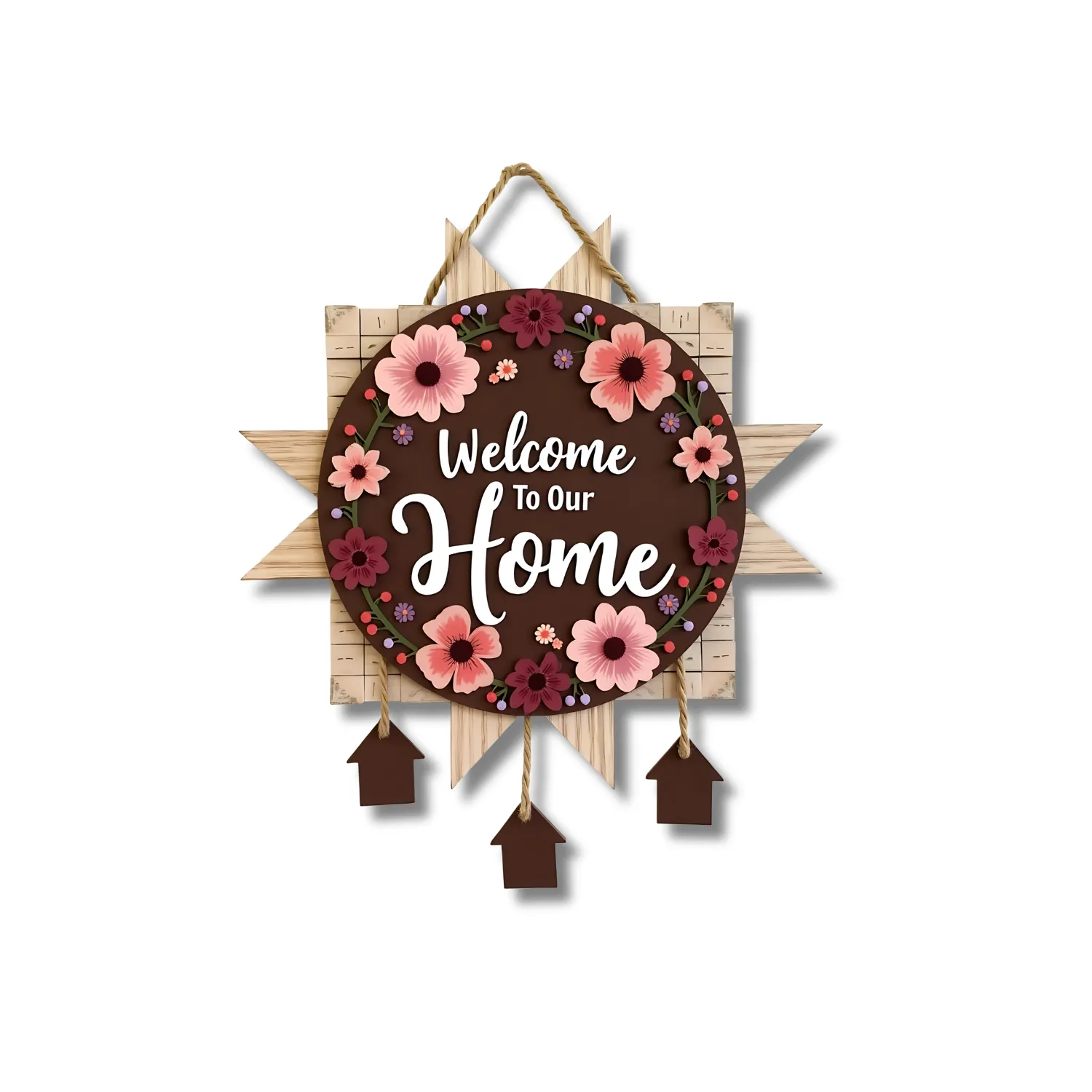 Welcome To Our Home Wooden Wall Hanging Decoration Items for Home