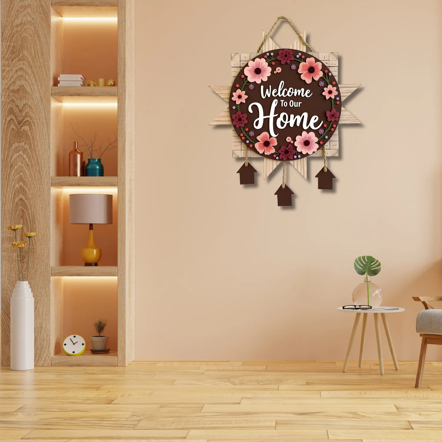Welcome To Our Home Wooden Wall Hanging Decoration Items for Home Hover