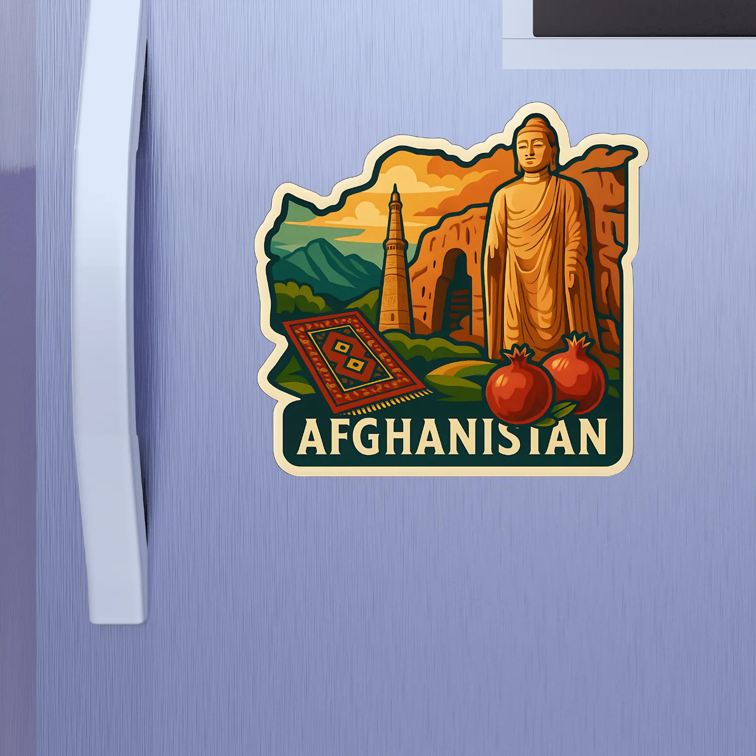 Afghanistan Country Theme Souvenir Wooden Refrigerator Stylish Fridge Magnet Hover