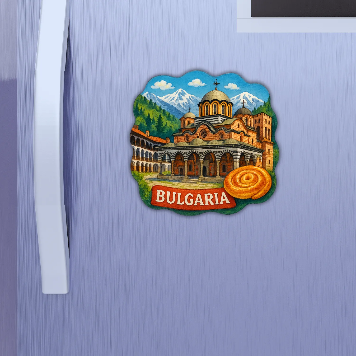Bulgaria Country Theme Souvenir Wooden Refrigerator Stylish Fridge Magnet Hover
