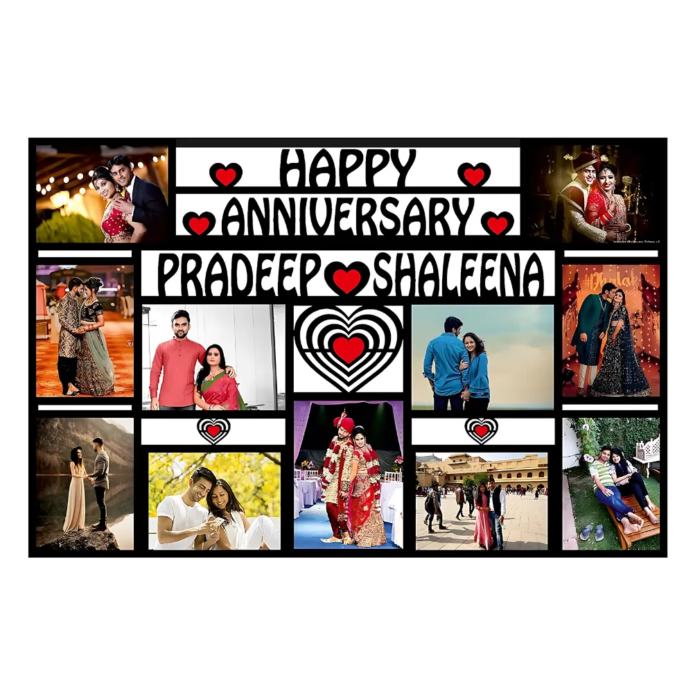 Happy Birthday Your Pictures And Names Customized Collage Photo Frame D2