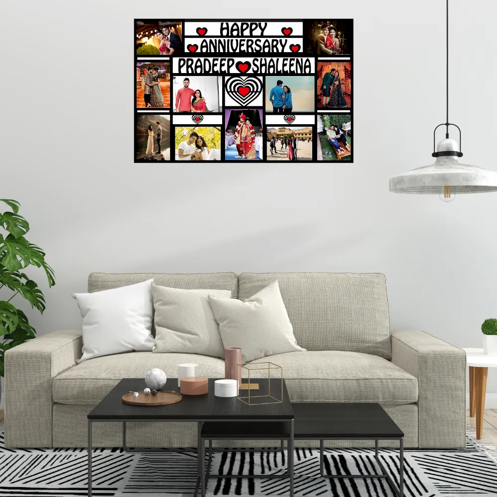 Happy Birthday Your Pictures And Names Customized Collage Photo Frame D2 Hover